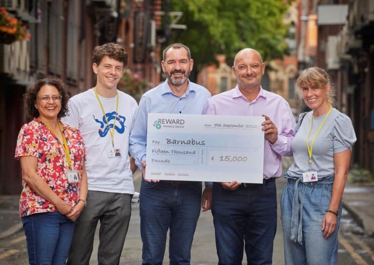 Reward raises £15,000 for Barnabus charity to support homeless people in Manchester