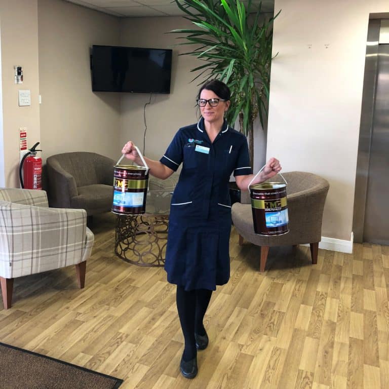 HMG Paints’ hand sanitiser, helping businesses get back to work