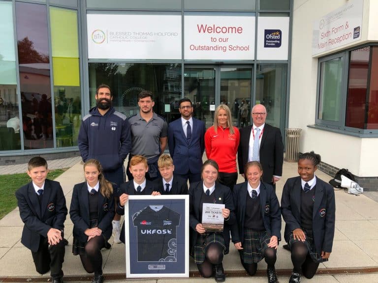 Sharks stars surprise Altrincham college students with 200 free tickets