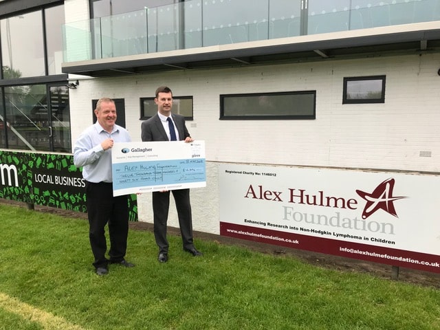 Local insurance broker raises thousands for the Alex Hulme Foundation