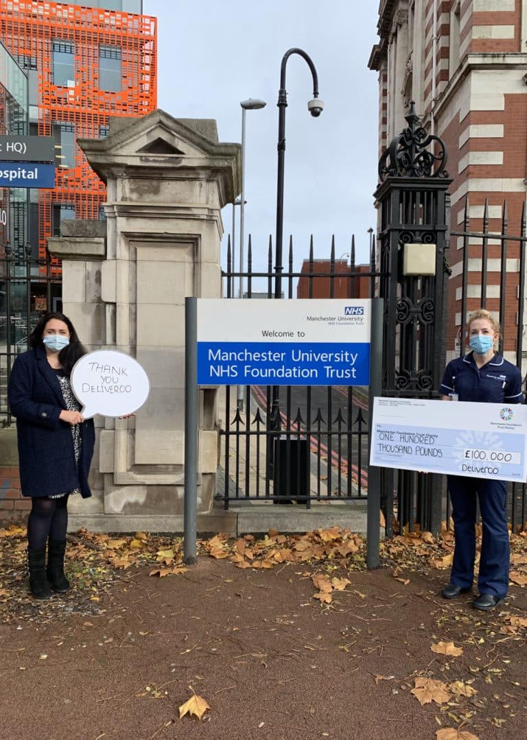 Manchester University NHS Foundation Trust receives £100,000 Deliveroo donation