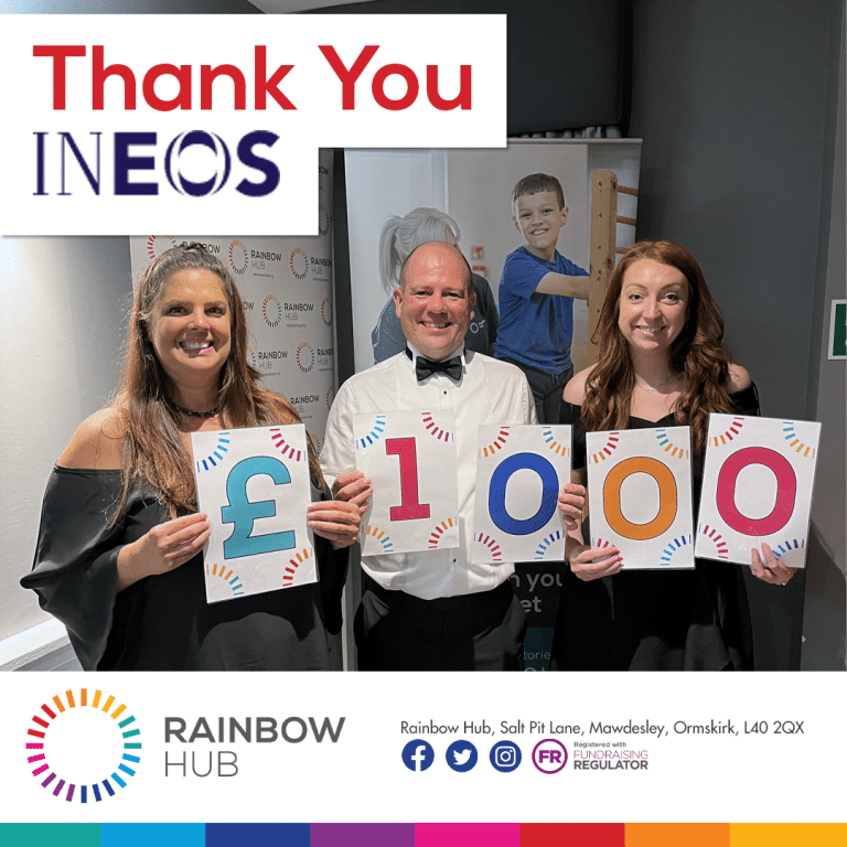 Mawdesley-based children’s charity Rainbow Hub receives £1,000 from INEOS colleagues who completed ‘Tour de France’ cycling fundraiser