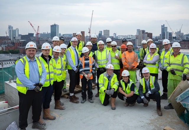 Topping out celebrates construction milestone at Islington Wharf Locks in Manchester