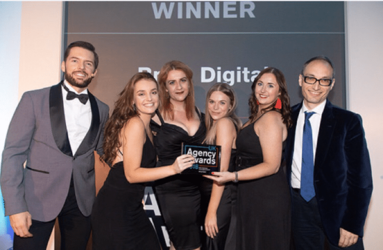 Bring Digital celebrates business growth win at UK Agency Awards