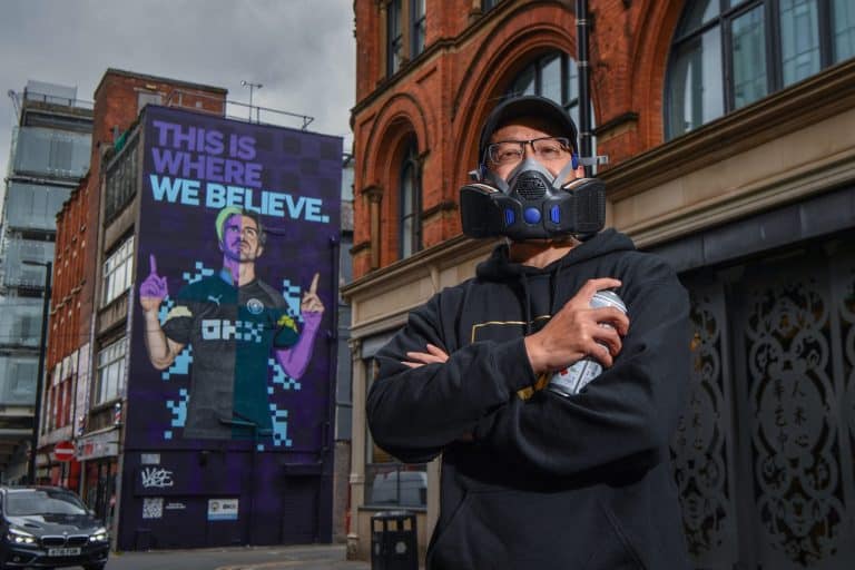 OKX reveals giant street art of Manchester City players