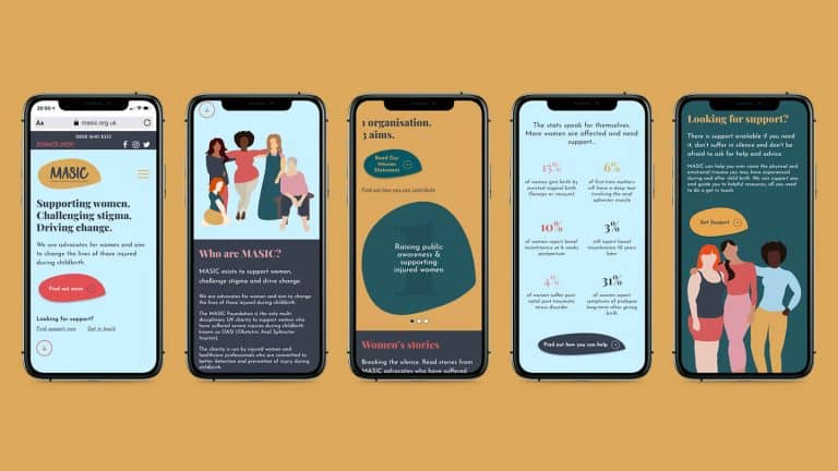 UK childbirth injury charity MASIC rebranded by Two Stories