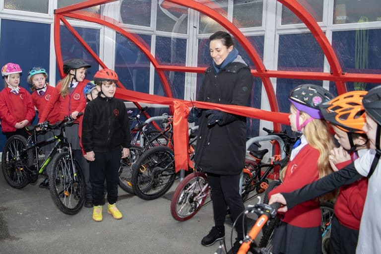 Tameside primary schools new ‘cycle stores’ by Dame Sarah Storey
