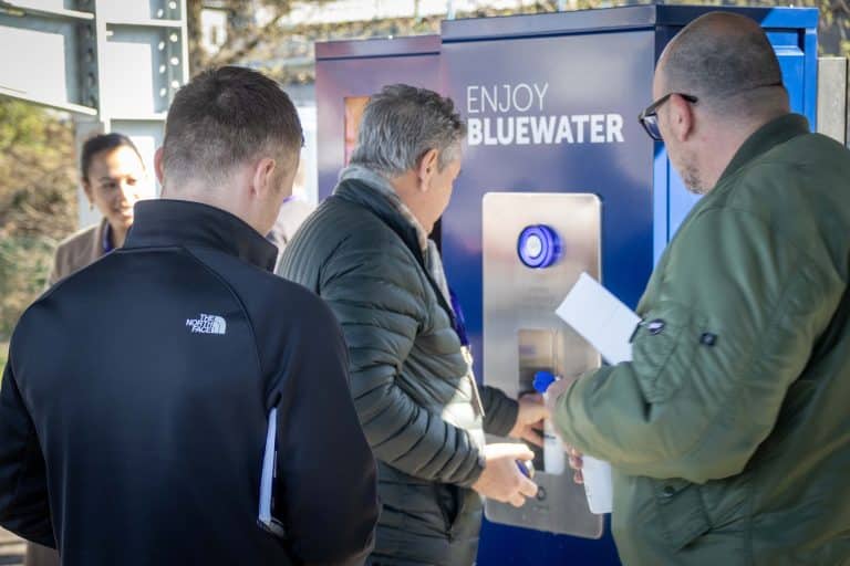 Unique Bluewater Rainwater Harvesting and Purification Tech by Innovative EV Charging Hub Brings Drivers the Purest Drinking Water, Without Single-Use Plastics