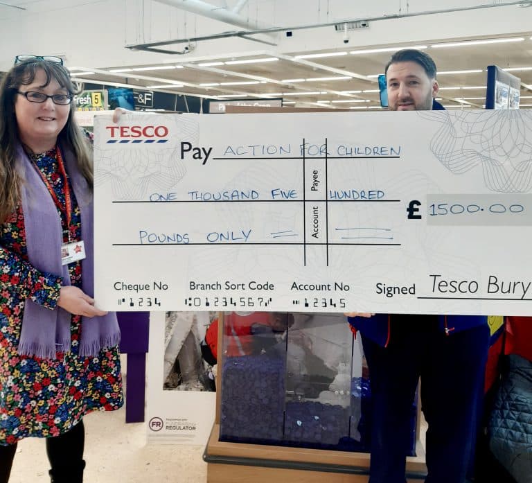 Tesco Shoppers Award £1500 Grant to North-West Children’s Charity